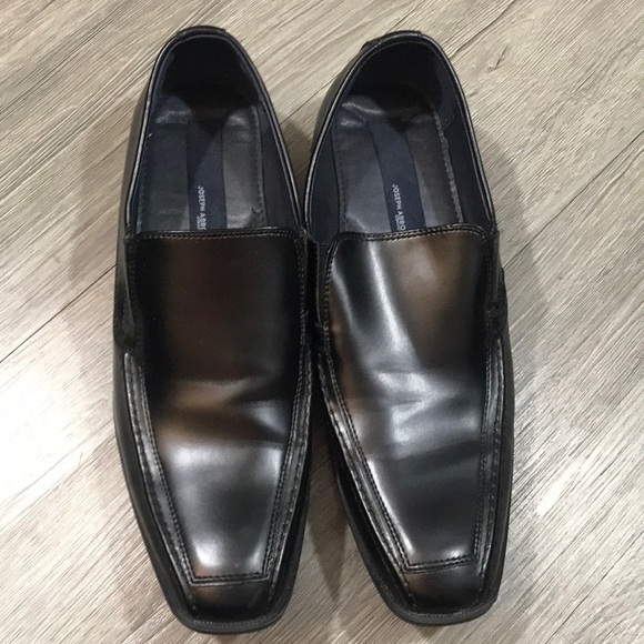 Joseph Abboud Black Leather Square Toe Slip-On Loafers size 10.5 - Picture 1 of 10